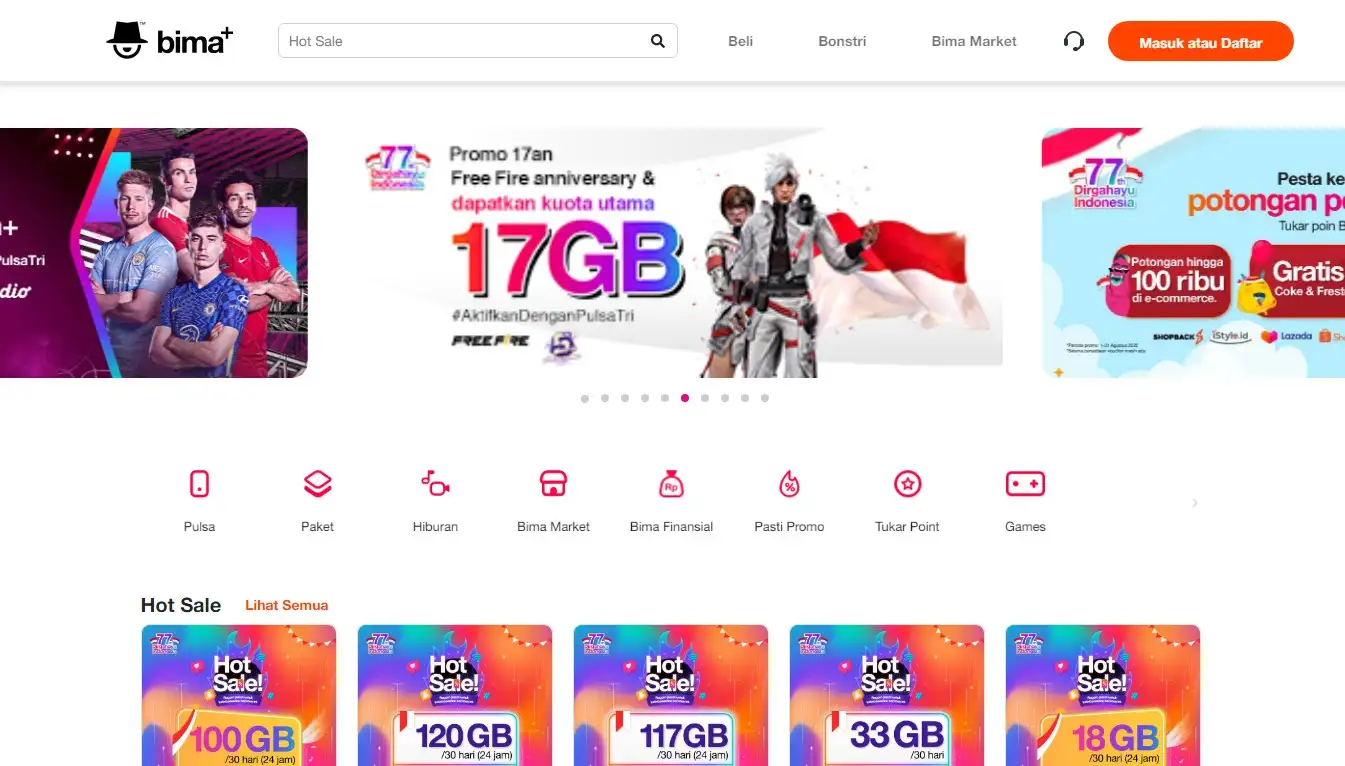 cara cek nomor tri 2022 - Lewat Website Bima