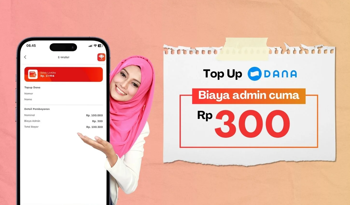 Isi Saldo DANA Hanya Rp 300 Rupiah